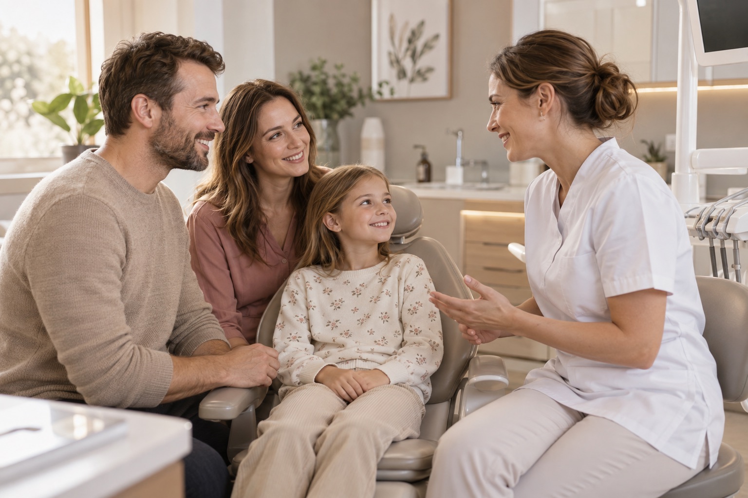 Rodzina podczas konsultacji stomatologicznej w Dentalcover